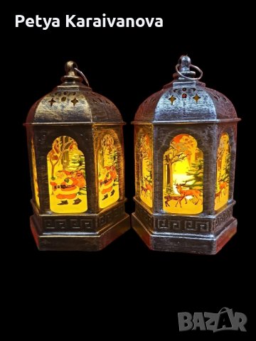 Коледен декоративен светещ фенер