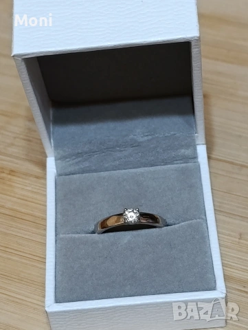 Сребърен пръстен с мойсанит , снимка 2 - Пръстени - 53576787