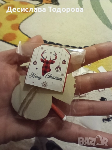 Коледна дървена играчка с късметче , снимка 11 - Декорация за дома - 52575173
