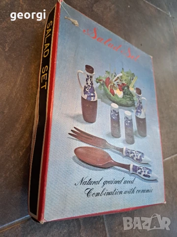 комплект прибори за сервиране дърво с порцелан    26/3, снимка 12 - Прибори за хранене, готвене и сервиране - 50762911