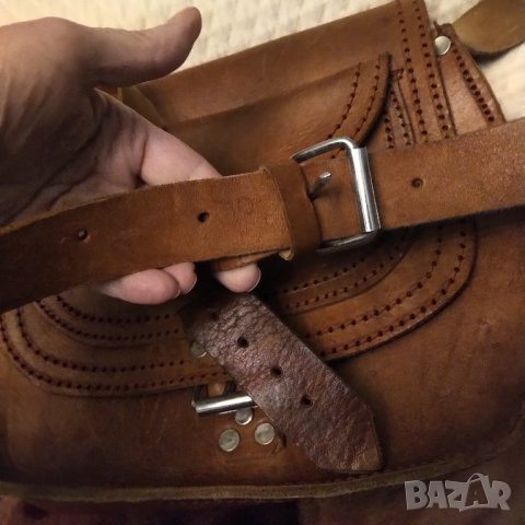 Винтидж чанта естествена кожа ,ръчна изработка , снимка 3 - Чанти - 40027549