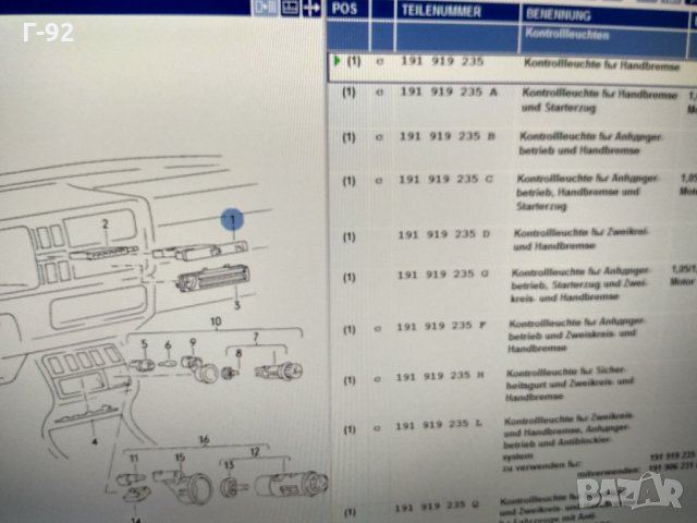 191919235**NEU**VAG**VW Golf Jetta MK2**индикаторна лампа , снимка 6 - Части - 32992849