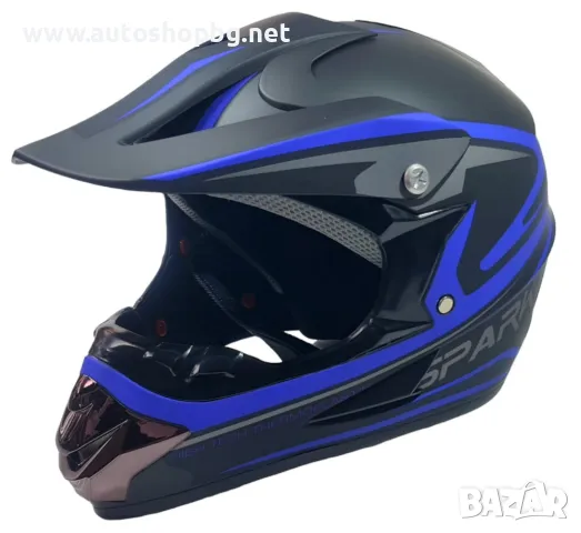 КАСКА N297 -Крос- черно+синьо -XL