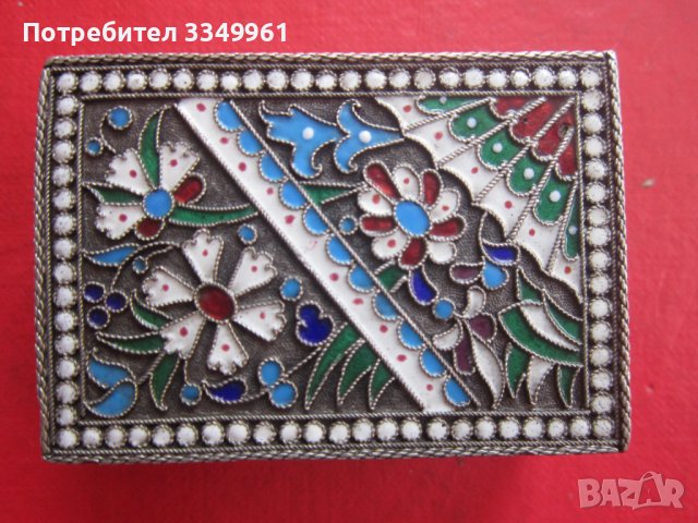 Руска сребърна кутия кибритник с емайл Царска Русия, снимка 4 - Други ценни предмети - 36693390