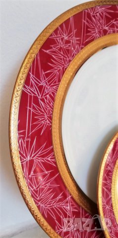 Луксозен сервиз за торта - 7 части от фин порцелан YoLiSa, снимка 2 - Сервизи - 33123281