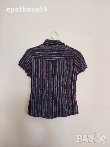 Дамска карирана риза с къс ръкав в размер S, снимка 2 - Ризи - 19569244