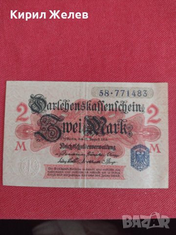 Райх банкнота 2 марки 1914г. Германия перфектна за колекция 28261