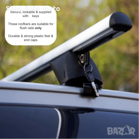 Алуминиеви греди за багажник Automat-Flush Rails, с ключалки, 120см, 90кг, хром, снимка 2 - Аксесоари и консумативи - 53205320