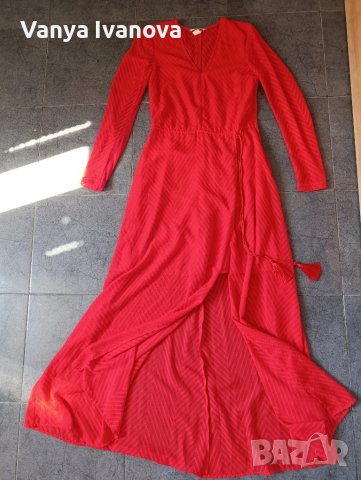 H&M дълга червена рокля за повод, снимка 5 - Рокли - 51089344