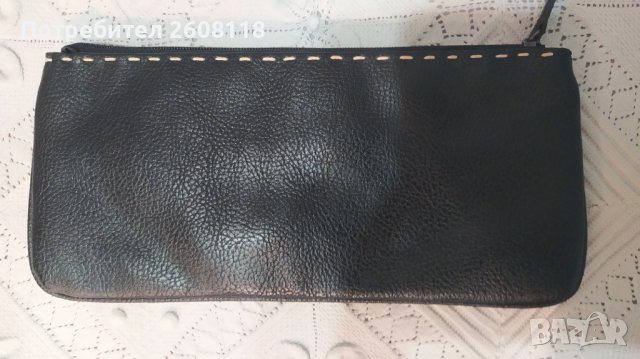 Черна кожена чанта и дамски плик, снимка 8 - Чанти - 43223158