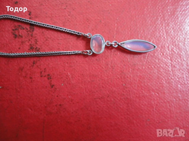 Страхотно сребърно колие верижка с камъни 925, снимка 5 - Колиета, медальони, синджири - 53305345