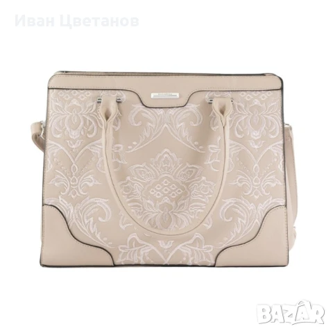 Елегантна дамска чанта с бродирани детайли и много отделения, снимка 5 - Чанти - 50886561