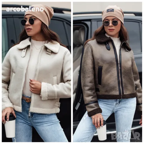 Дамско велурено яке с кожух KASAMIRA, 2цвята 