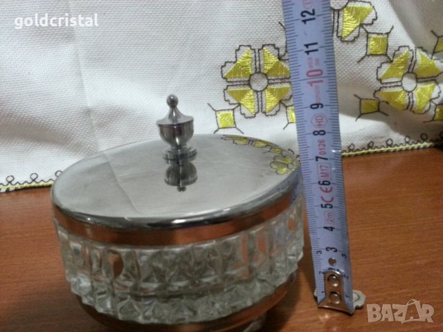 Руска кристална кутия захарница, снимка 4 - Антикварни и старинни предмети - 33051398