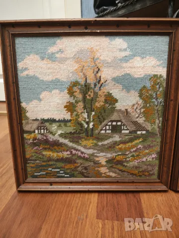 Лот гоблени масивни дървени рамки, снимка 3 - Гоблени - 48325483