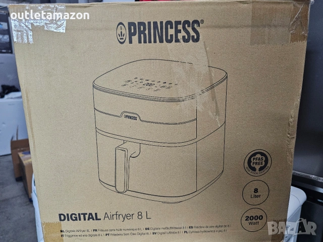 Фритюрник с горещ въздух Princess Dual Heat - 8 л XXL - Двоен нагревател, снимка 12 - Фритюрници - 53274693