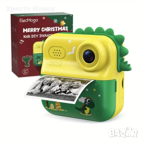 Детски фотоапарат с принтер за незабавен печат Фотопринтер Зелен