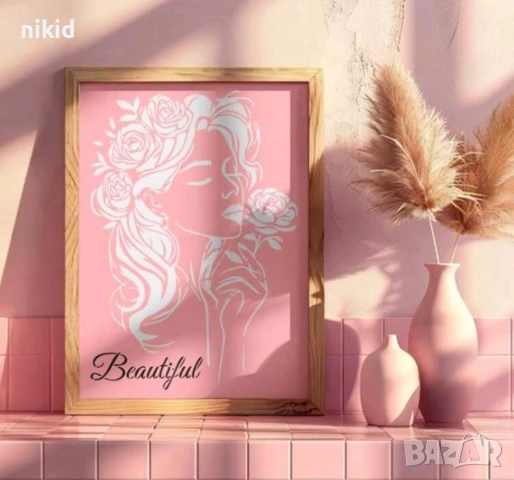 Момиче с роза жена Beautiful шаблон стенсил спрей за торта украса стена scrapbooking, снимка 3 - Други - 51267604