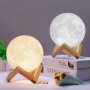 3D лампа със стойка Луна с активиране чрез почукване, снимка 9