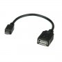 Кабел  USB2.0 A-Micro B, FM, OTG, 15cm SS301011