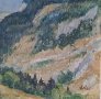 Стар Алпийски пейзаж на худ. Eugen Nell от 1951 г., снимка 8