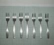 Малки десертни вилички, посребрени, сет 7 бр., снимка 2