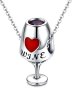 Сребърен талисман за гривна Пандора Чаша вино Модел 089, снимка 1 - Гривни - 43464763