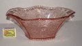 Старинна фруктиера жардиниера ар деко розово стъкло 27 см, почти отлична, снимка 1 - Декорация за дома - 40754313