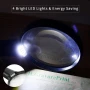 Голяма ръчна лупа 10X с LED осветление за четене стъклена увеличителна мощна дръжка професионална, снимка 9