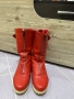 Червени дамски ботуши с панделки - 38ми номер, снимка 3