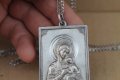 Сребърен медальон Богородица с младенеца, снимка 2