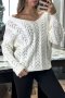 Дамски пуловер, кръстосан отзад с красива шарка, 5цвята - 023, снимка 12