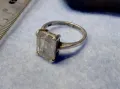 ВИНТИДЖ АРТ СРЕБЪРЕН ПРЪСТЕН СРЕБРО 925 с ГОЛЯМ ЮВЕЛИРНО ФАСЕТИРАН НАТУРАЛЕН ПЛАНИНСКИ КРИСТАЛ 48612, снимка 1