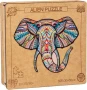 Alien Puzzle Дървен пъзел с форма на животно 4 вида-вълк, тигър, слон и лъв, снимка 4