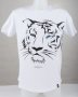 Бяла памучна мъжка тениска с щампа тигър марка Avenue George V Paris