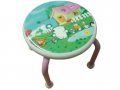 Табуретка детска с метални крака и картинка в зелено, снимка 1 - Мебели за детската стая - 32482452