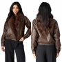 Дамско яке от изкуствена кожа с яка от изкуствена кожа, 5цвята , снимка 5