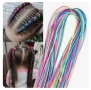 90см цветни върви за коса, цветни конци за плитки, снимка 1