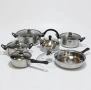 Комплект от 12 части за всяка кухня. 3бр тенджери, тиган, касерола и чайник и капаци, снимка 3