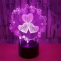 Холограмна 3D LED лампа Любов - дистанционно управление 16 цвята+други режими на управление, снимка 5