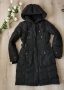 Дълго черно зимно яке с качулка гъши пух , снимка 2