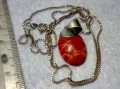 РАЗКОШЕН СРЕБЪРЕН МЕДАЛЬОН СРЕБРО 925 с ШЛИФОВАН НАТУРАЛЕН ЧЕРВЕН КОРАЛ и СРЕБЪРНА 925 ВЕРИЖКА 44754, снимка 8