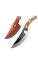 Японски нож, ръчно кован, неръждаема стомана, 27,5 см, покритие от екологична кожа, снимка 1 - Ножове - 44908547
