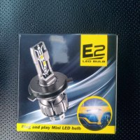 Комплект LED Диодни крушки Е2 H4 35W - 12V 6000К, снимка 2 - Аксесоари и консумативи - 43135681