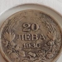 Сребърна монета 20 лева 1930г. България Цар Борис трети за КОЛЕКЦИОНЕРИ 42074, снимка 1 - Нумизматика и бонистика - 43799796