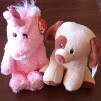 Плюшени играчки еднорог TY Plush Unicorn Pink, Estelle и куче Ty Plush Dog, Bumpkin , снимка 1 - Плюшени играчки - 43774794