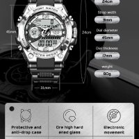 Водоустойчив кварцов мъжки часовник LIGE Sports Watch, снимка 5 - Мъжки - 43352215
