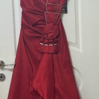 Нова дълга червена рокля размер S, снимка 3 - Рокли - 44052758