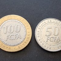 Монети. Африка. Централни Африкански Щати.  50 и 100 франка.  Много редки монети., снимка 3 - Нумизматика и бонистика - 36830454