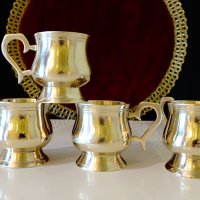 Масивни чаши за ракия,никелово сребро. , снимка 6 - Антикварни и старинни предмети - 37550611